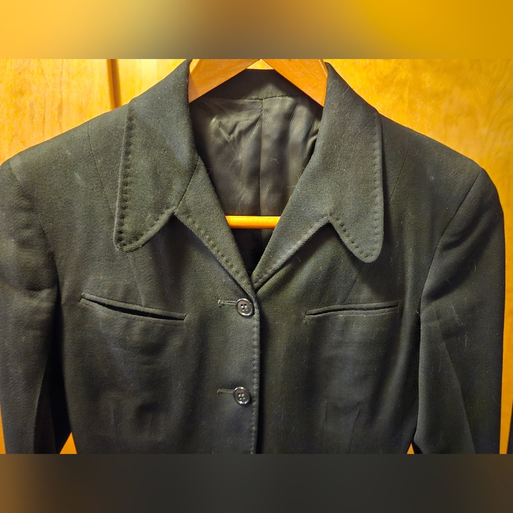 VINTAGE 1960's Black Jacket/ Blazer no tags - Picture 2 of 10